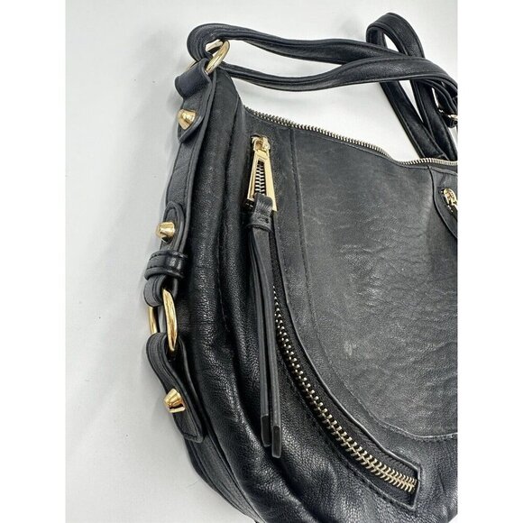 Jessica Simpson Ladies Black Crossbody Bag w/Adjustable Strap Gold Accents - Picture 4 of 12